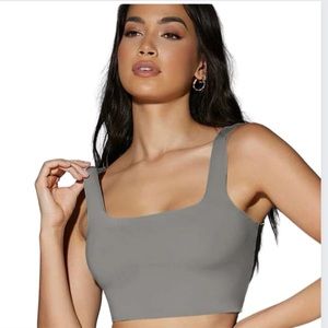 Tank crop top, gray size L 8/10